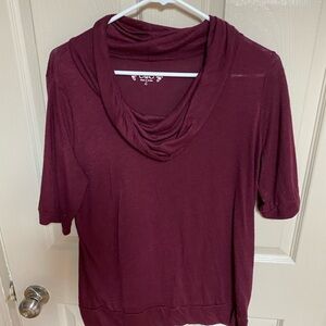 Cato Deep Red Cowl Neck Top